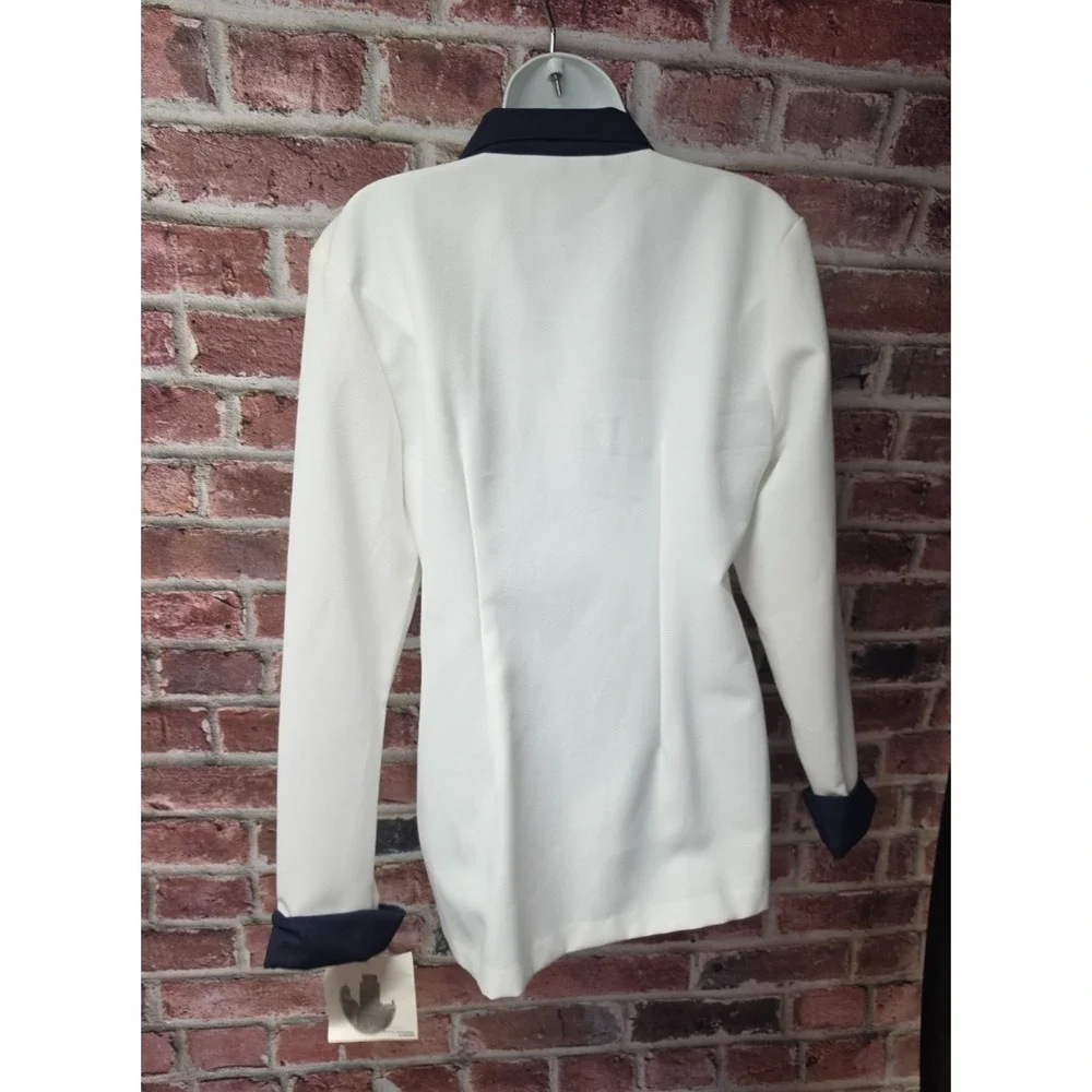 Women's GIANFRANCO BASSI Vintage Contrast‎ Collar Double Breasted Blazer 11/12